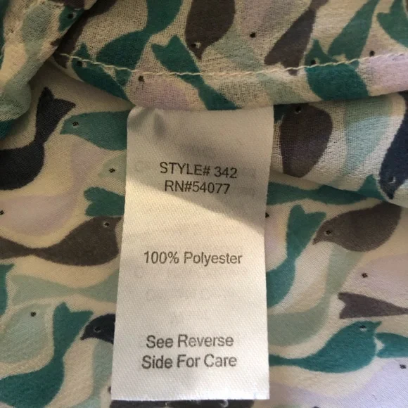 Cabi 342 Tweet Bird Teal & Navy Blue Sleeveless Wrap Blouse Medium - Picture 2 of 4